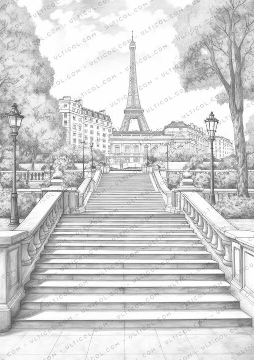 Architecture Grayscale Coloring Pages