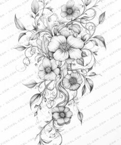 Beautiful Flowers Grayscale Coloring Pages