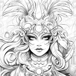 Mysterious Girl Grayscale Coloring Pages