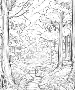Natural Landscape Grayscale Coloring Pages