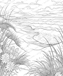 Natural Landscape Grayscale Coloring Pages