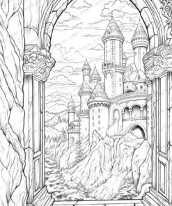 Natural Landscape Grayscale Coloring Pages