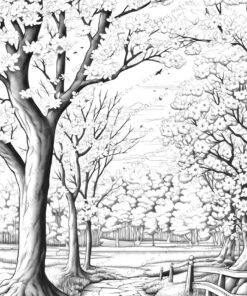 Natural Landscape Grayscale Coloring Pages