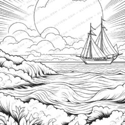 Natural Landscape Grayscale Coloring Pages