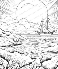 Natural Landscape Grayscale Coloring Pages