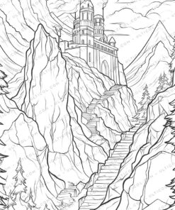 Natural Landscape Grayscale Coloring Pages