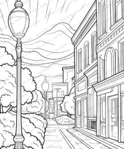Natural Landscape Grayscale Coloring Pages