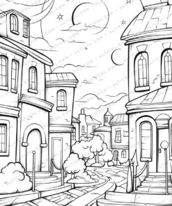Natural Landscape Grayscale Coloring Pages
