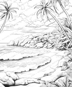 Natural Landscape Grayscale Coloring Pages