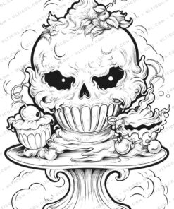 Cute Ice Cream Grayscale Coloring Pages