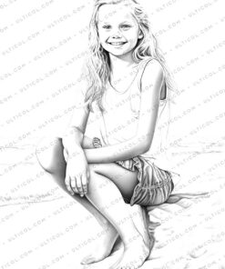 Summer Fashion Grayscale Coloring Pages