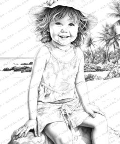 Summer Fashion Grayscale Coloring Pages