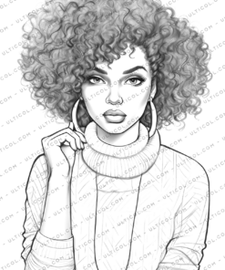 Black Girls, Light Grayscale Coloring Book