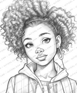 Black Girls, Light Grayscale Coloring Book