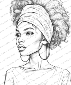 Black Girls, Light Grayscale Coloring Book