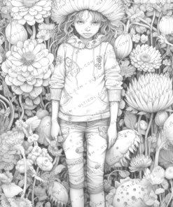 Flower Girl Coloring Book