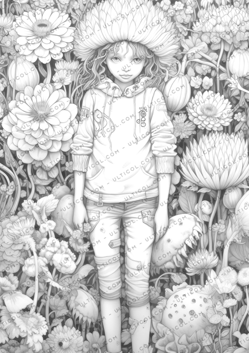 Flower Girl Coloring Book