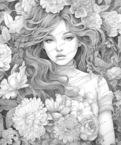 Flower Girl Coloring Book