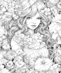 Flower Girl Coloring Book