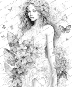 Flower Girl Coloring Book