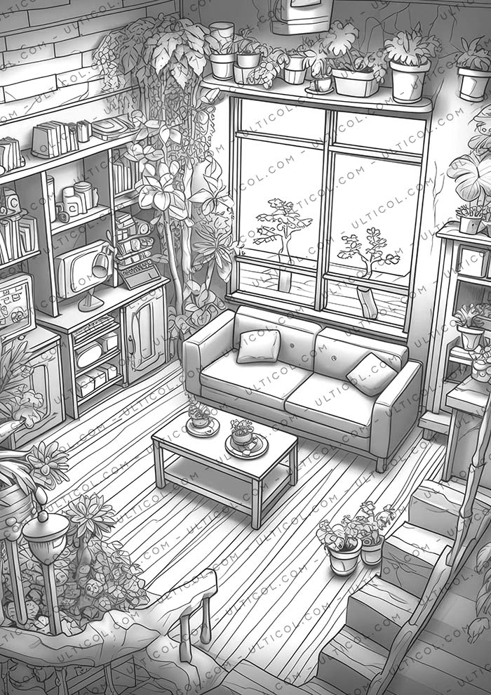 Enchanted Mini House Coloring