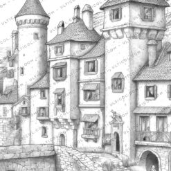 Medieval Town coloring