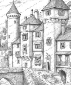 Medieval Town coloring