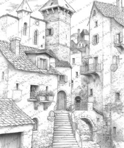 Medieval Town coloring