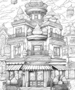 Cupcake Houses coloring