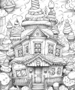 Cupcake Houses coloring