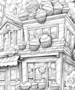 Cupcake Houses coloring