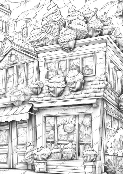 Cupcake Houses coloring
