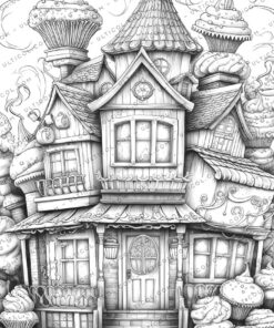 Cupcake Houses coloring