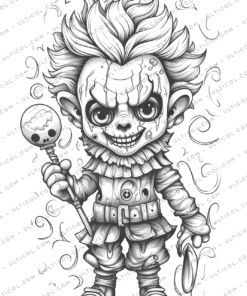 Little Creepy Clowns Coloring Book