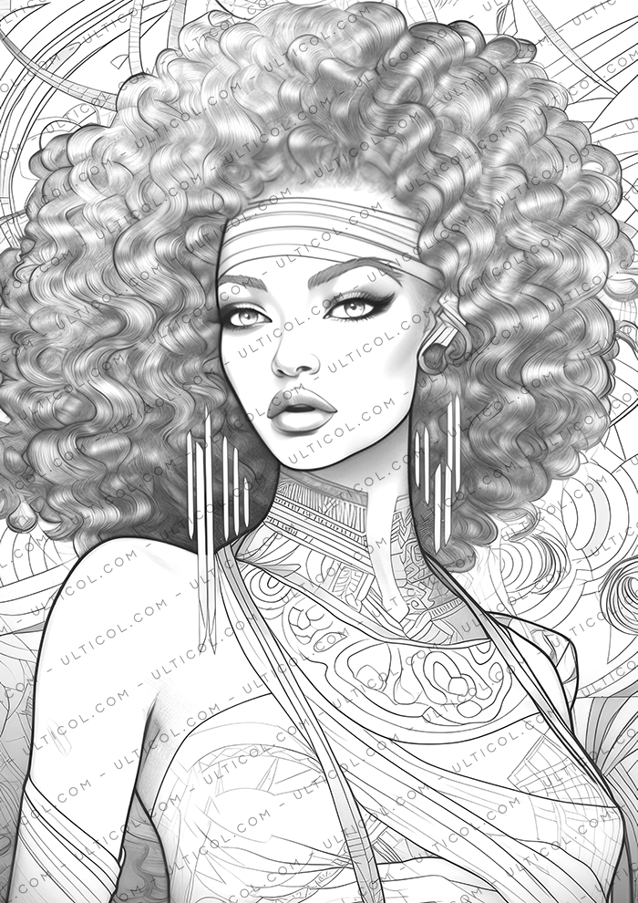 Black Women Coloring Book for Adults
