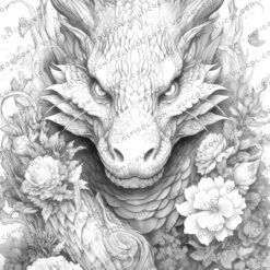 Flower Dragon Coloring