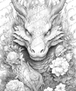 Flower Dragon Coloring