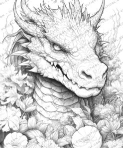 Flower Dragon Coloring