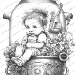 Life in Jar Grayscale Coloring Pages