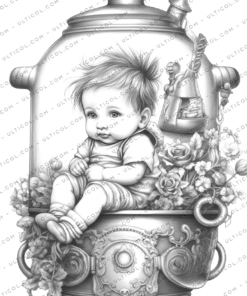 Life in Jar Grayscale Coloring Pages