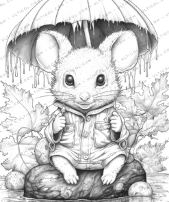 Autumn Mouse Coloring Book for Adults