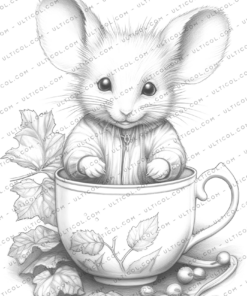 Autumn Mouse Coloring Book for Adults