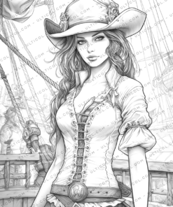 Beautiful Pirate Girl Coloring Pages