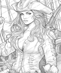 Beautiful Pirate Girl Coloring Pages