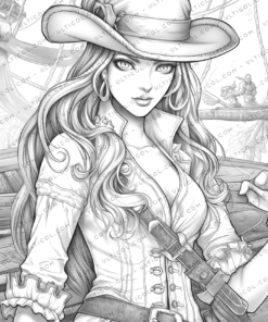 Beautiful Pirate Girl Coloring Pages