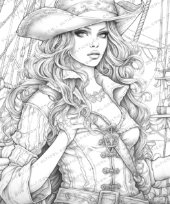 Beautiful Pirate Girl Coloring Pages