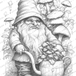 Garden gnomes coloring book for adults