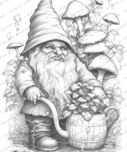 Garden gnomes coloring book for adults