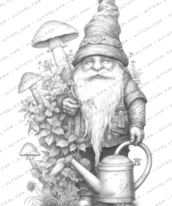 Garden gnomes coloring book for adults