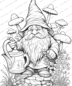 Garden gnomes coloring book for adults
